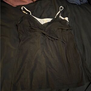 Y2K Black Lace Trim Camisole | Wet Seal | Size M